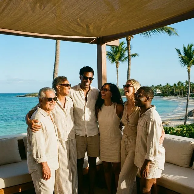 Happy authentic tourists in Dominican Republic